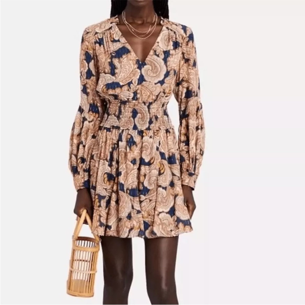 NWT INTERMIX Dorinda
Paisley Smocked Waist Mini Dress, Size 0